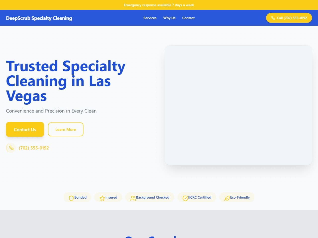 DeepScrub Specialty Cleaning — Siteport demo