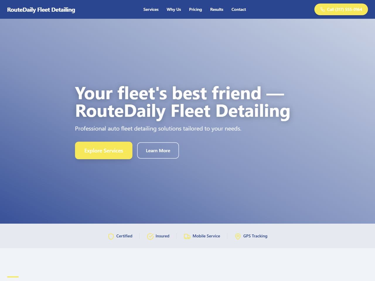 RouteDaily Fleet Detailing — Siteport demo