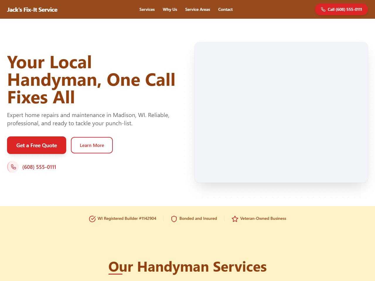 Jack's Fix-It Service — Siteport demo