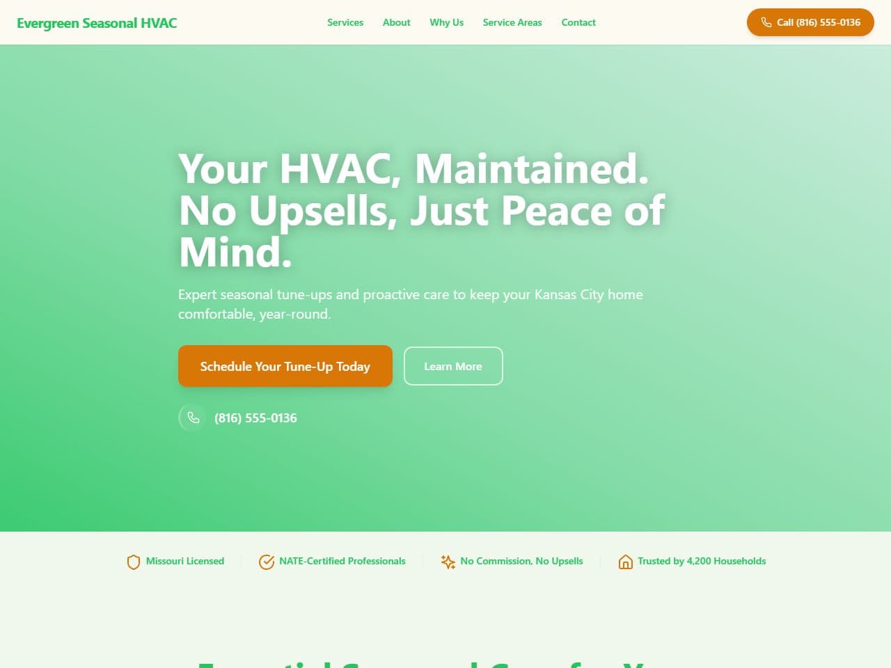 Evergreen Seasonal HVAC — Siteport demo