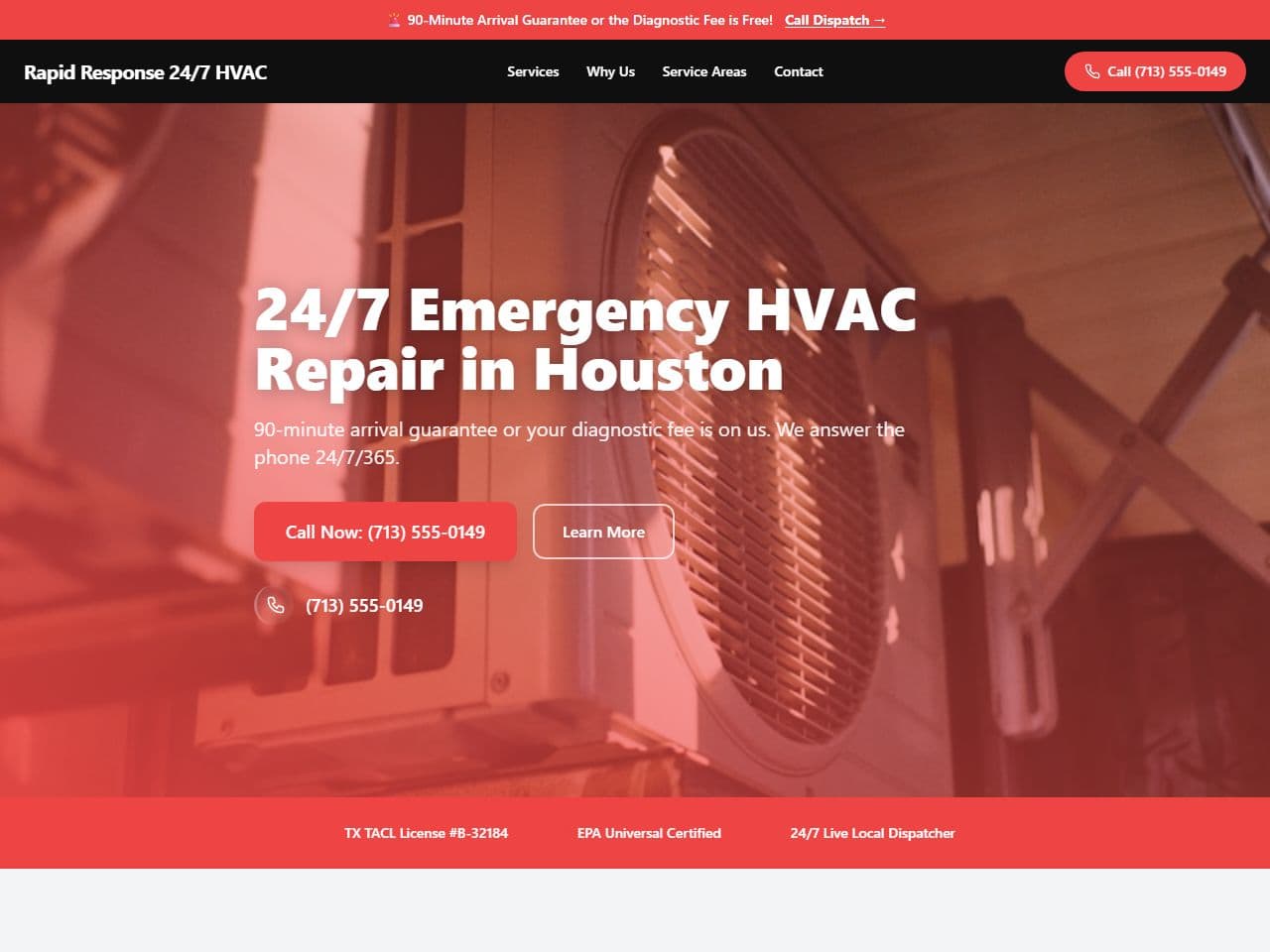 Rapid Response 24/7 HVAC — Siteport demo