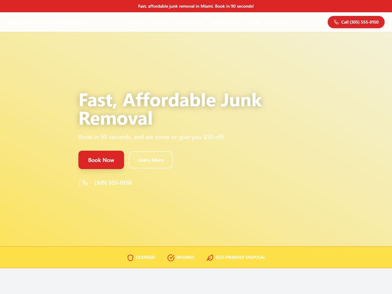 Flash Same-Day Junk Pickup — Siteport demo