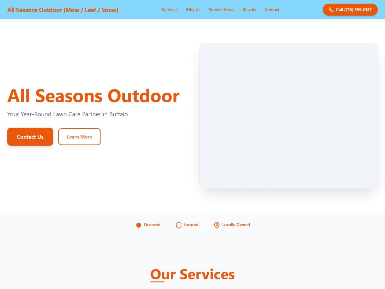 All Seasons Outdoor (Mow / Leaf / Snow) — Siteport demo