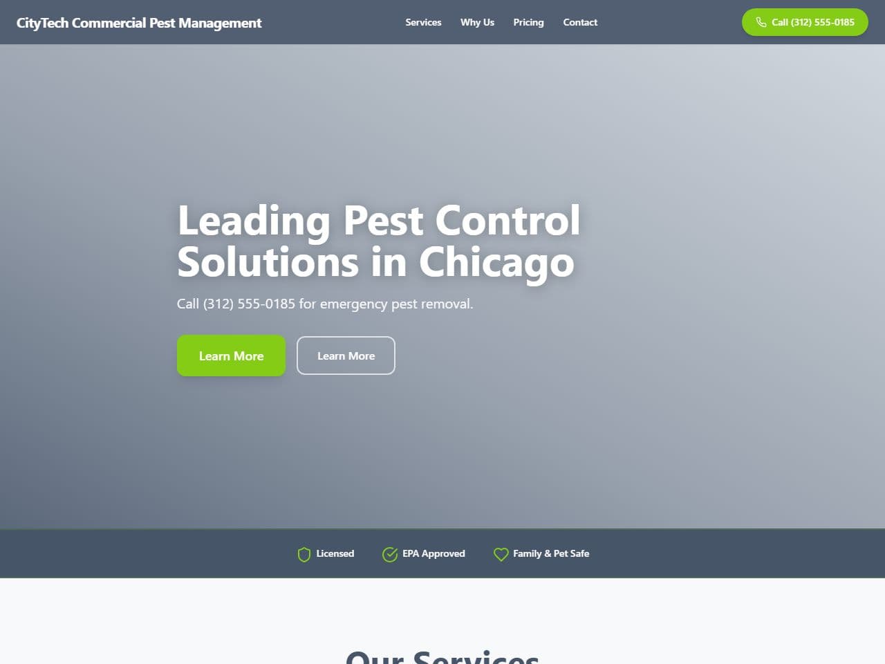 CityTech Commercial Pest Management — Siteport demo