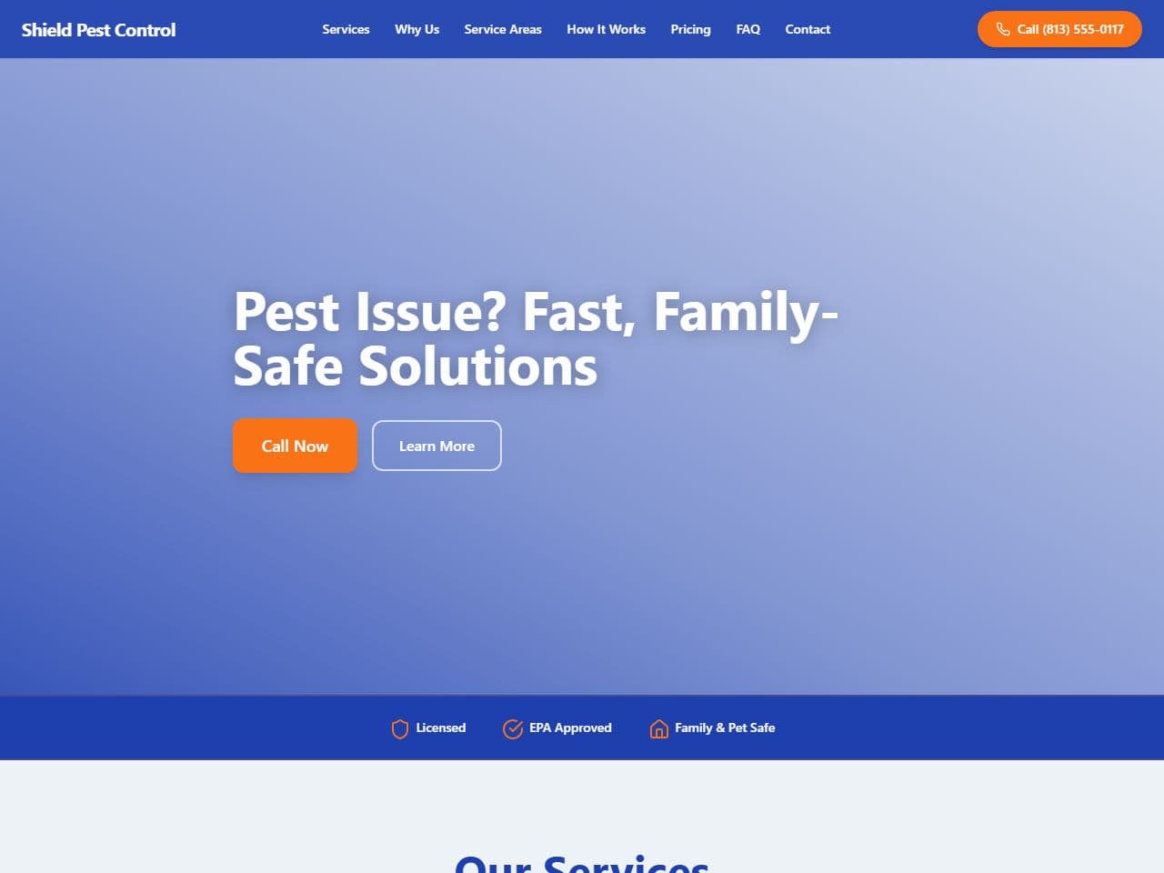 Shield Pest Control — Siteport demo