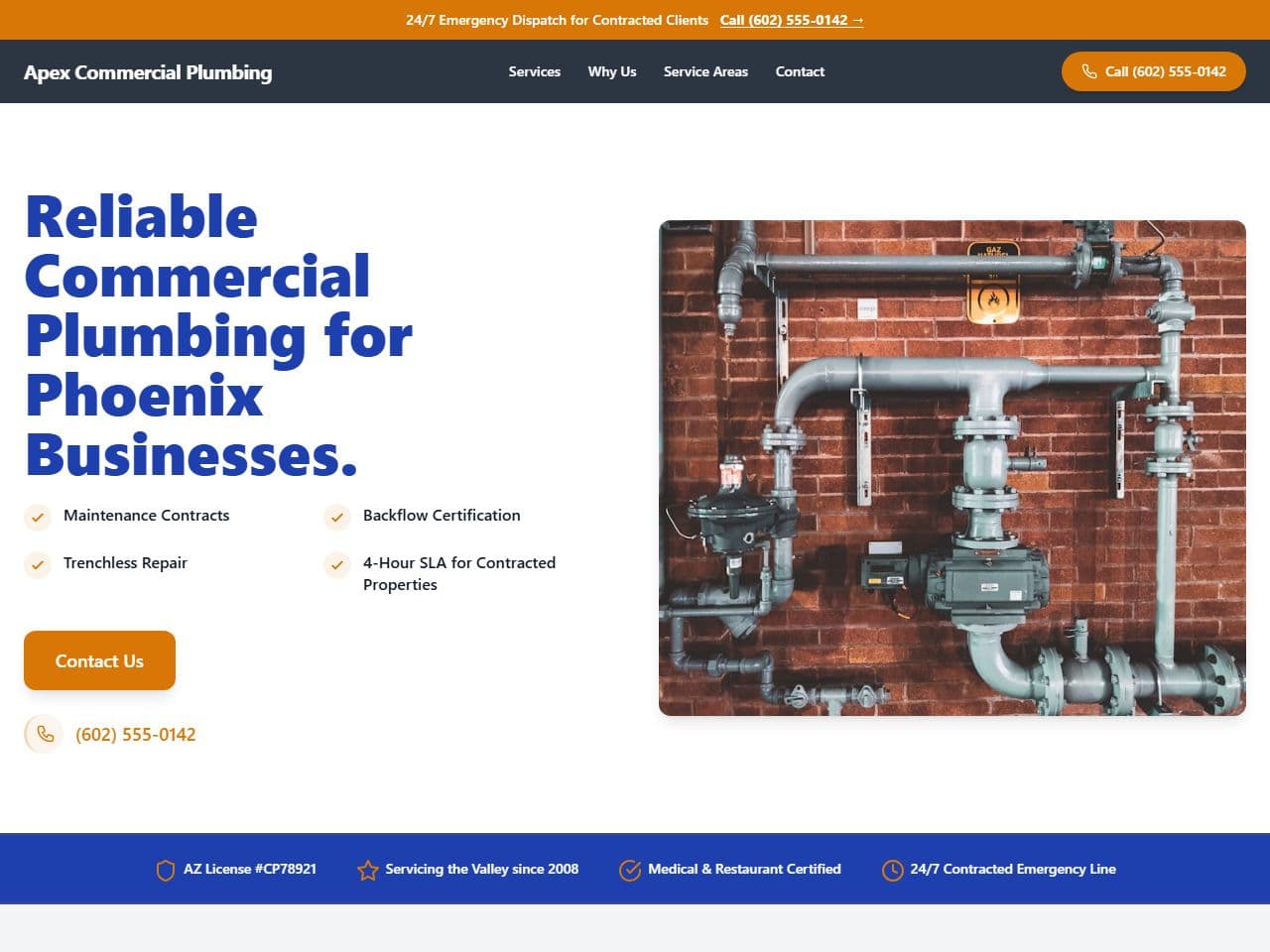 Apex Commercial Plumbing — Siteport demo