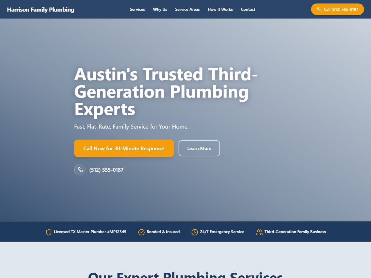 Harrison Family Plumbing — Siteport demo