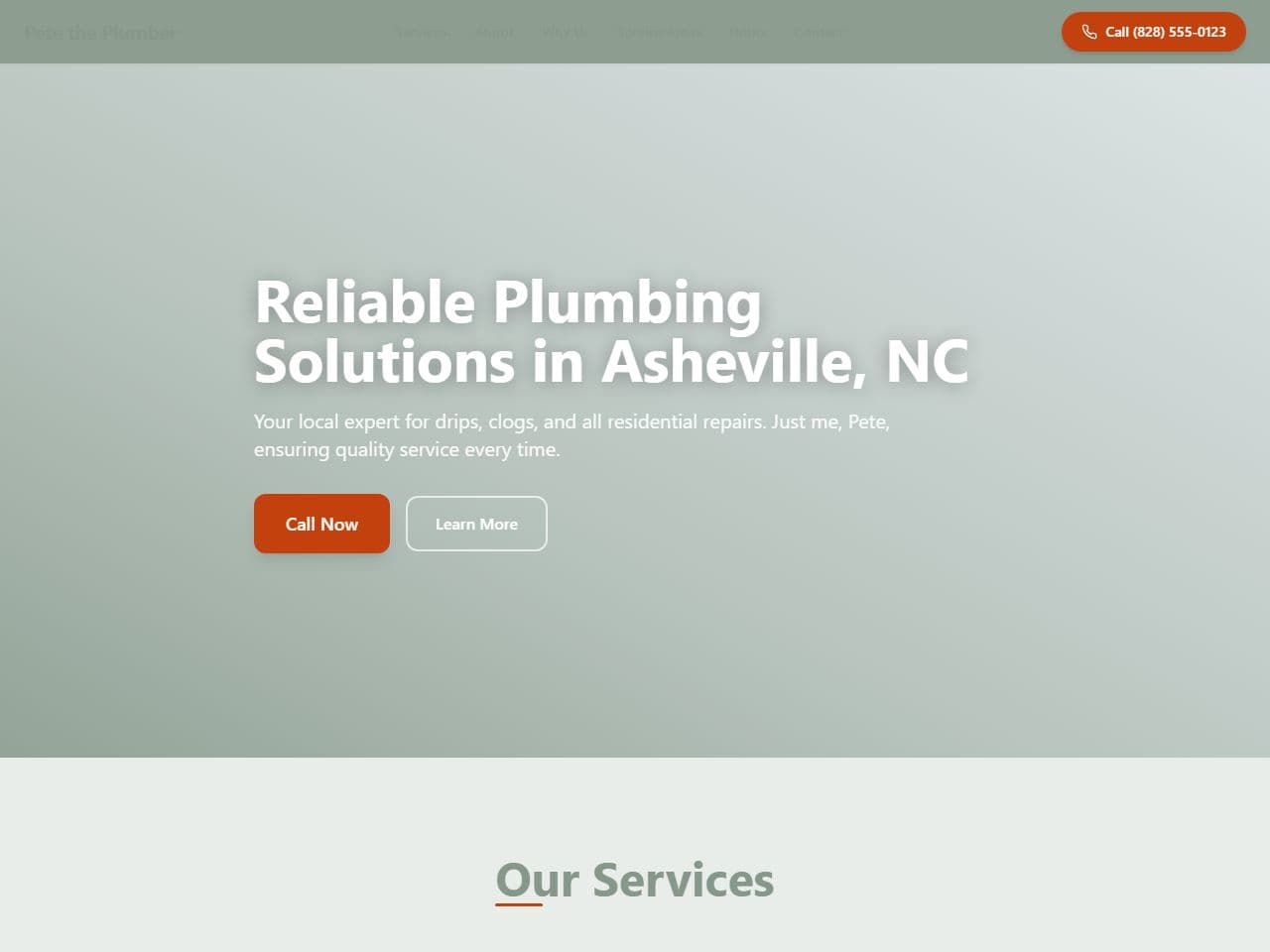 Pete the Plumber — Siteport demo