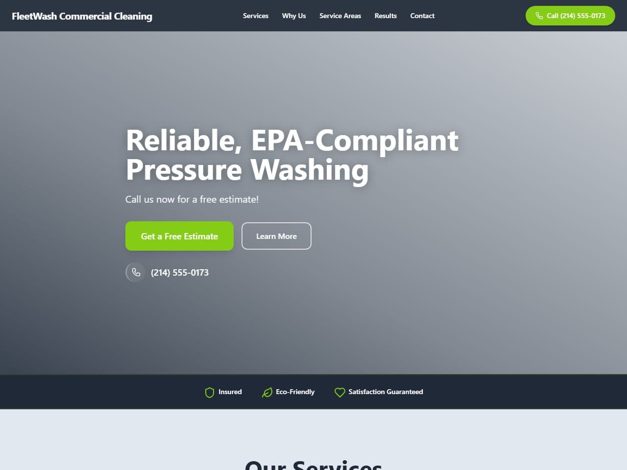 FleetWash Commercial Cleaning — Siteport demo