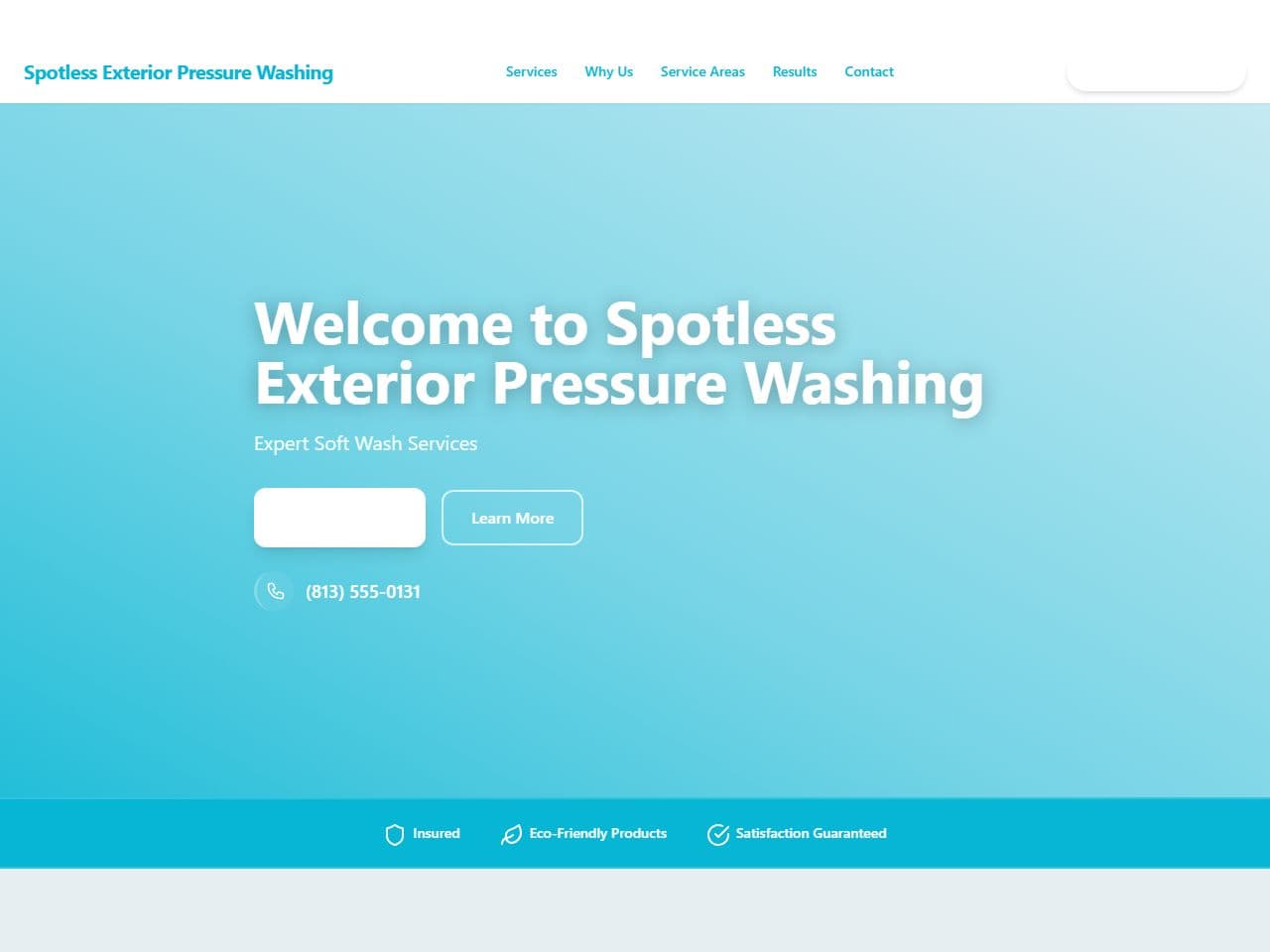 Spotless Exterior Pressure Washing — Siteport demo